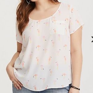 Torrid Flamingo Georgette Blouse